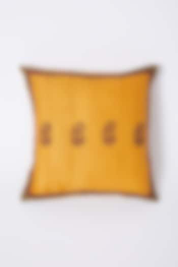 Citrus Yellow Paisley Printed Cushion Covers (Set of 2) by Inheritance India at Pernia's Pop Up Shop