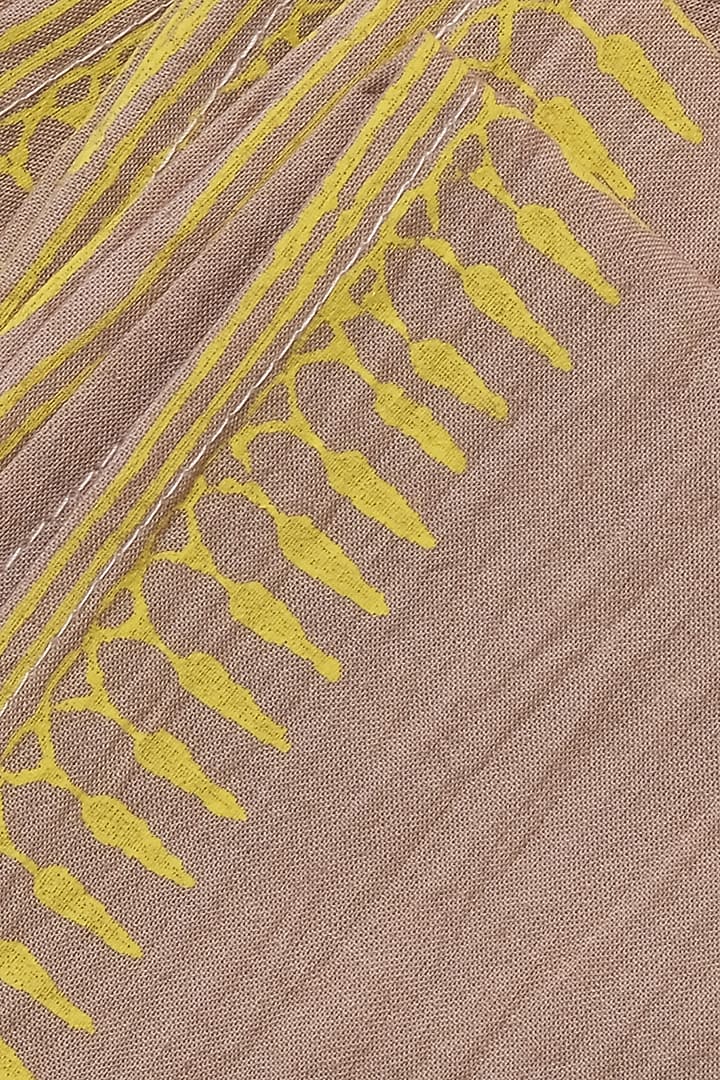 Beige Cotton Hand Block Printed Napkin Set (Set of 2) by Inheritance India at Pernia's Pop Up Shop