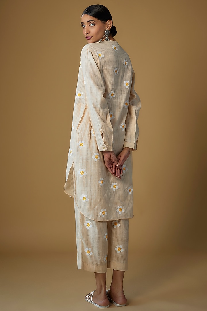 Beige Handspun Cotton Printed Co-Ord Set by INKPIKLE at Pernia's Pop Up Shop