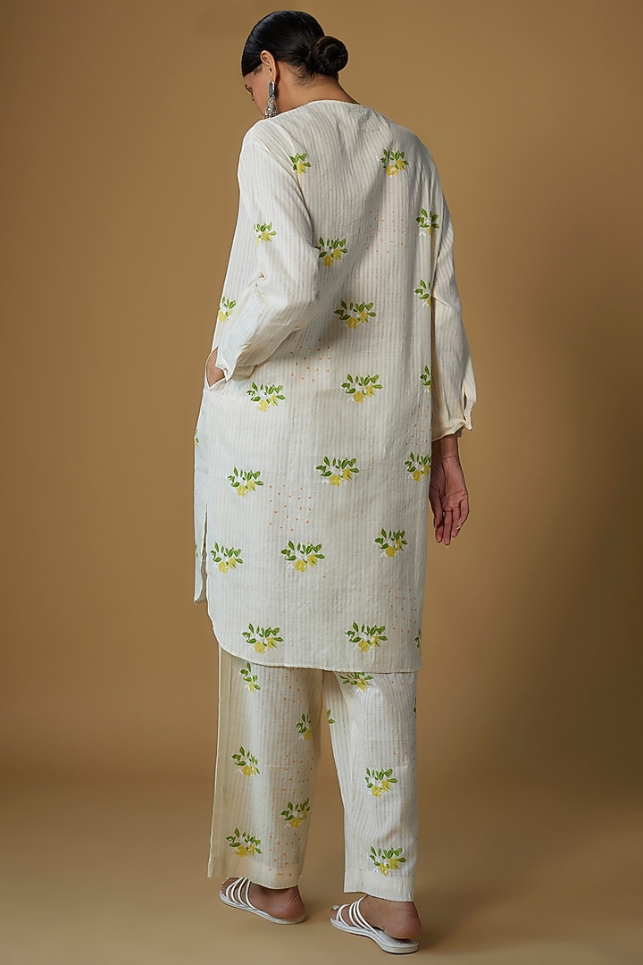Off-White Handspun Cotton Printed Co-Ord Set by INKPIKLE at Pernia's Pop Up Shop