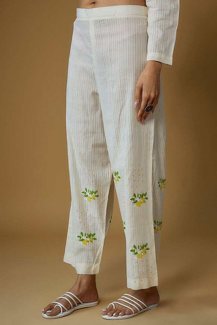 Off-White Handspun Cotton Printed Co-Ord Set by INKPIKLE at Pernia's Pop Up Shop