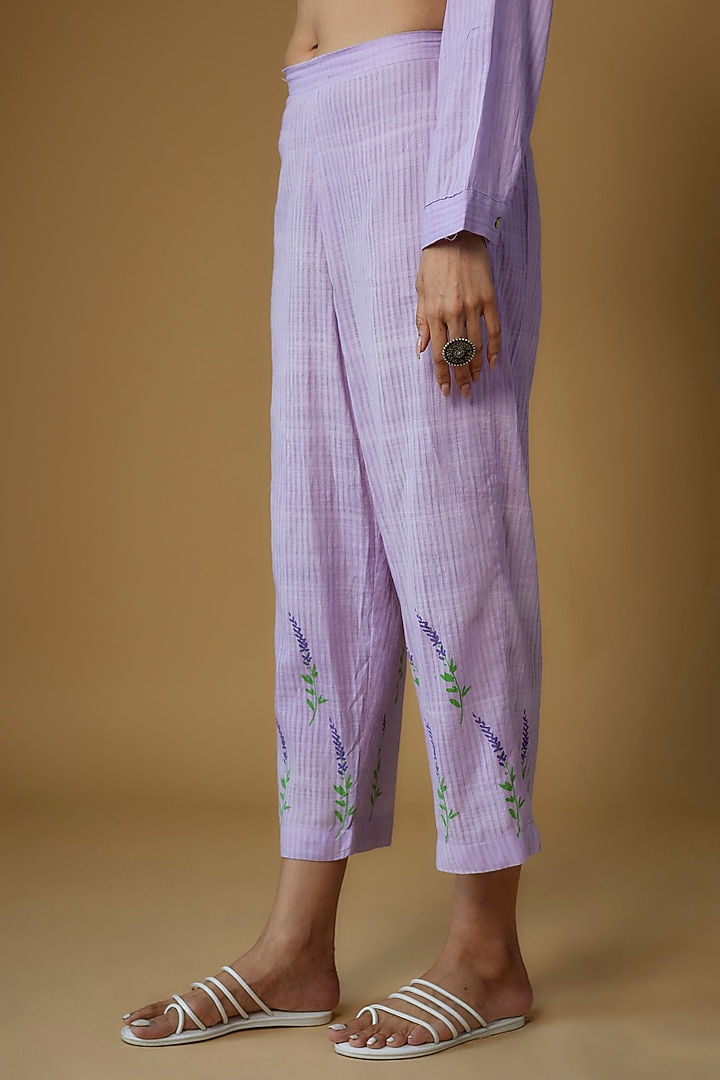 Purple Handspun Cotton Printed Co-Ord Set by INKPIKLE at Pernia's Pop Up Shop