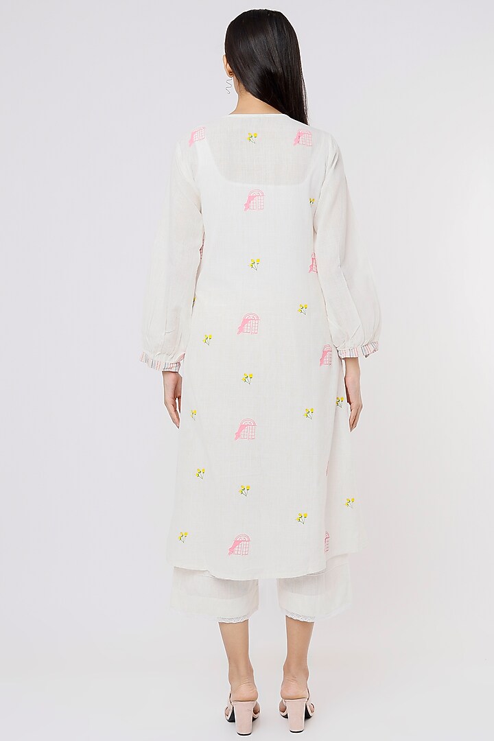 White Cotton Overcoat by INKPIKLE at Pernia's Pop Up Shop