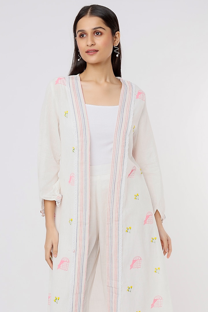 White Cotton Overcoat by INKPIKLE at Pernia's Pop Up Shop