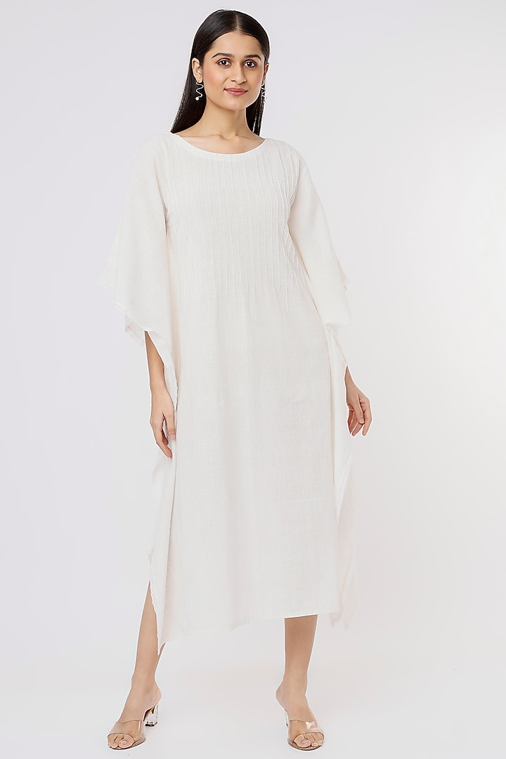 White Cotton Kaftan by INKPIKLE at Pernia's Pop Up Shop