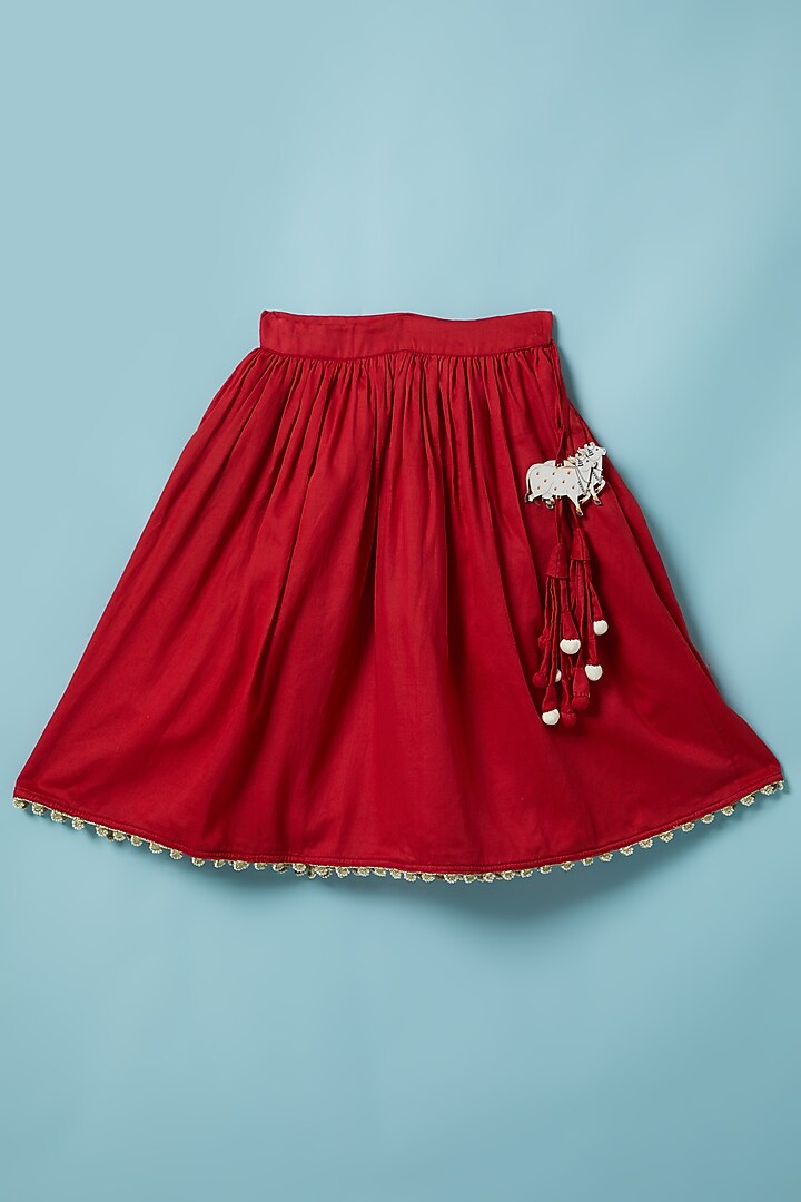 Girls Embroidered Lord Krishna Pichwai Lehenga Set