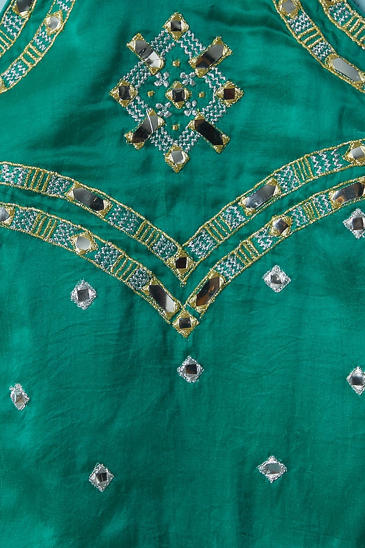 Emerald Green Bandhani Printed Lehenga Set For Girls by Inspired Needleworks at Pernia's Pop Up Shop