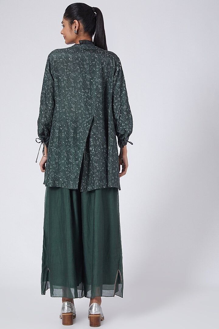 Olive Green Printed Top by Integument at Pernia's Pop Up Shop