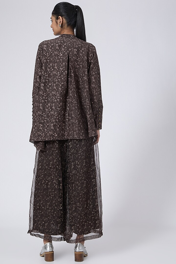 Maroonish Brown Printed Pants by Integument at Pernia's Pop Up Shop