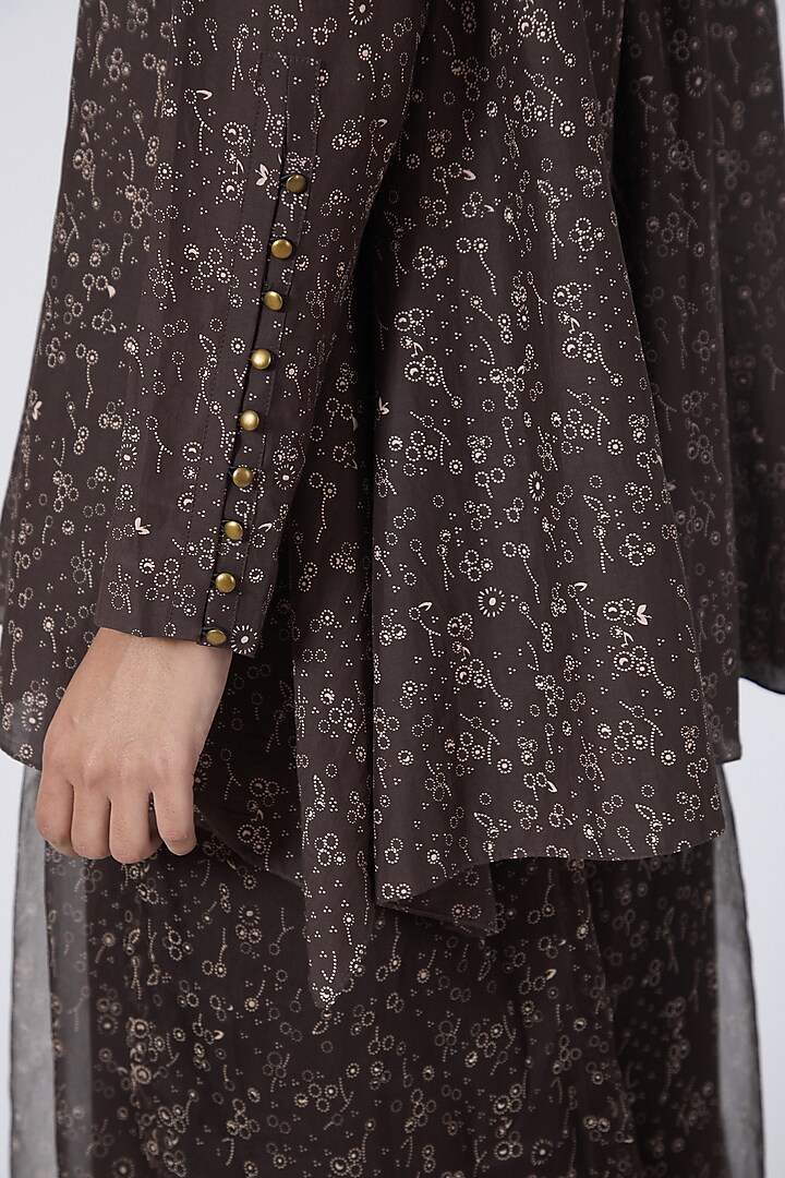 Maroonish Brown Printed Pants by Integument at Pernia's Pop Up Shop