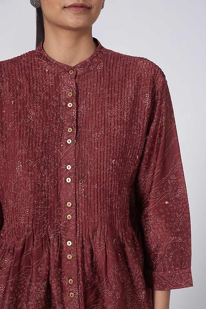 Red Printed Tunic by Integument at Pernia's Pop Up Shop