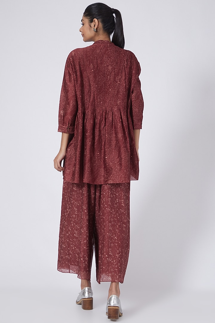 Red Printed Trousers by Integument at Pernia's Pop Up Shop