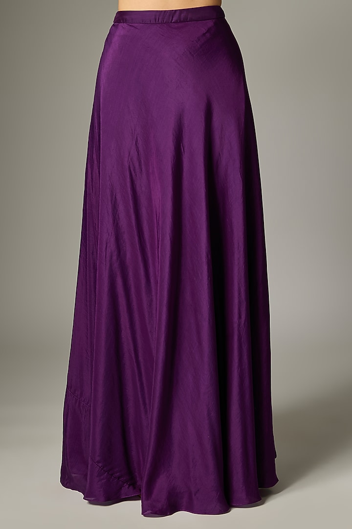 Purple Cotton Silk Zardosi Embroidered Lehenga Set by Indian Wardrobe at Pernia's Pop Up Shop