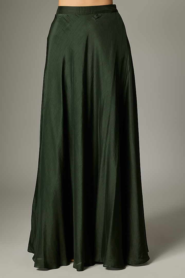 Green Cotton Silk Zardosi Embroidered Lehenga Set by Indian Wardrobe at Pernia's Pop Up Shop