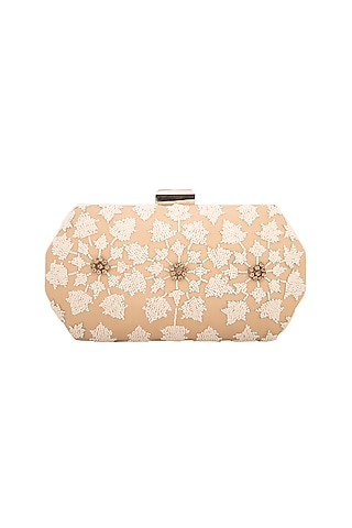 Nude & Ivory Cutdana Box Clutch by Inayat