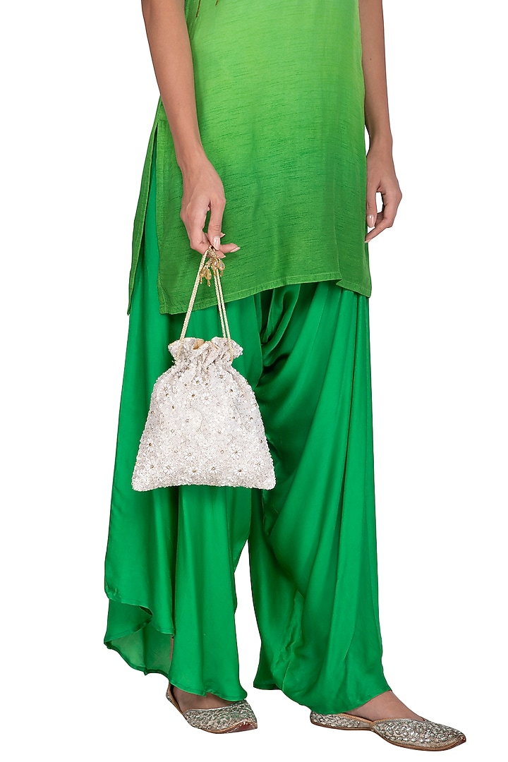 Ivory Pearl & Sequins Potli by Inayat at Pernia's Pop Up Shop