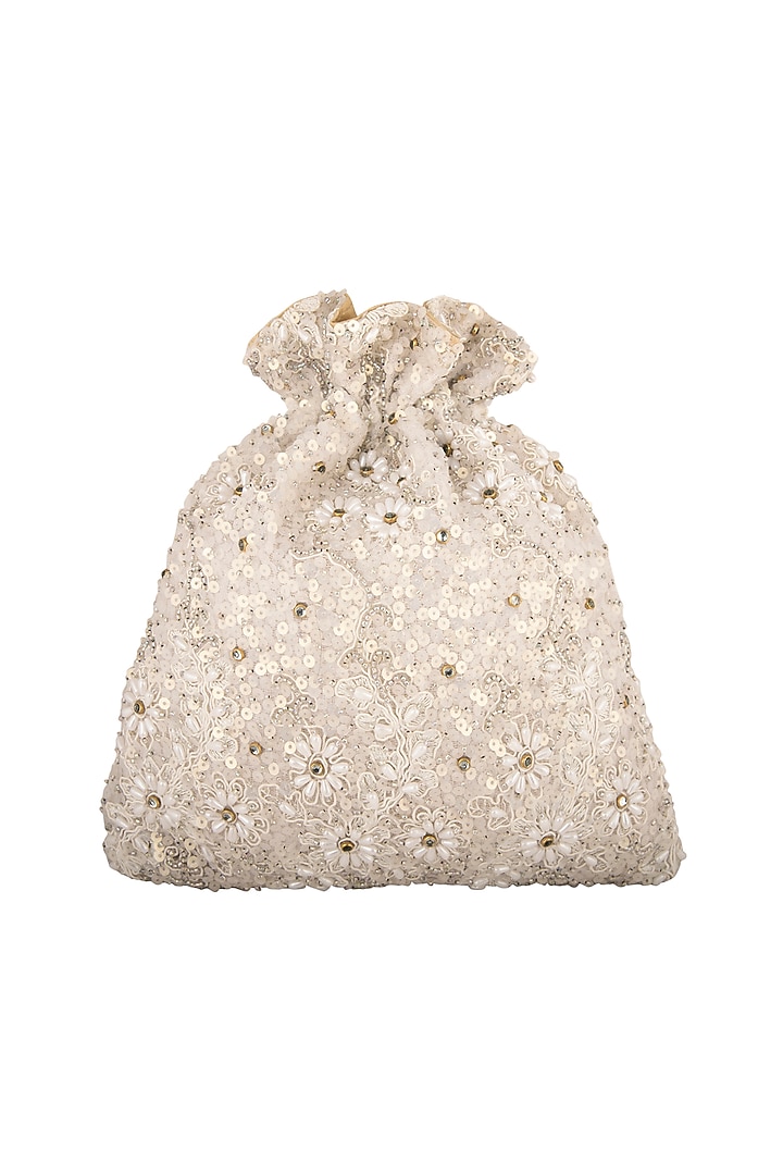 Ivory Pearl & Sequins Potli by Inayat at Pernia's Pop Up Shop