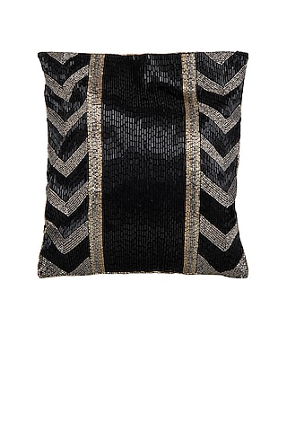 Black Embroidered Potli Bag by Inayat