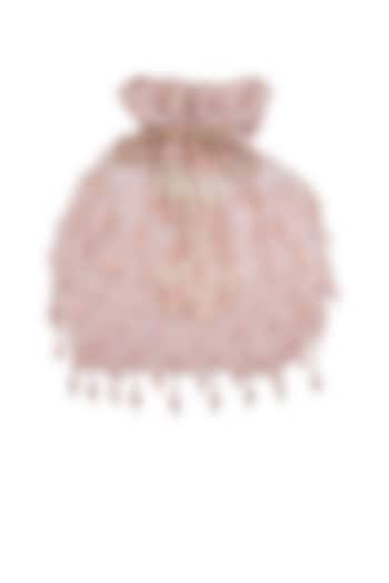 Blush Pink Embroidered Potli Bag by Inayat