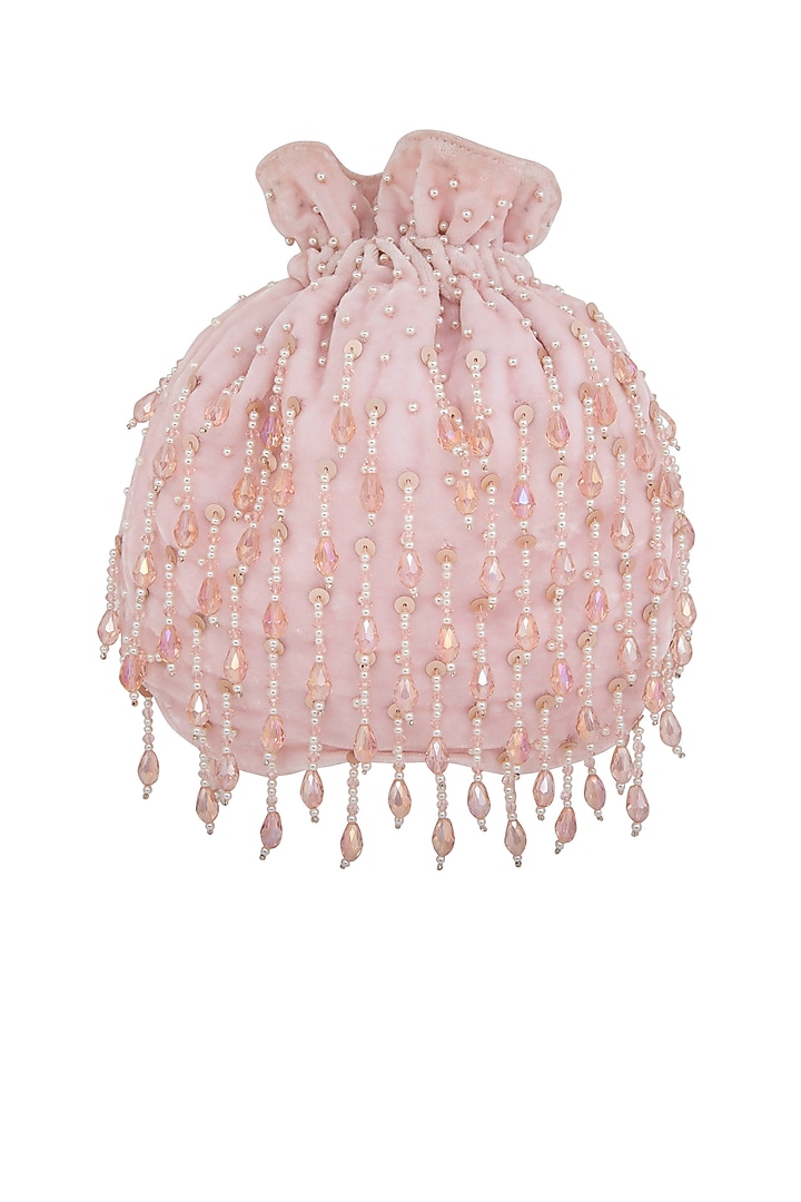 Blush Pink Embroidered Potli Bag by Inayat at Pernia's Pop Up Shop
