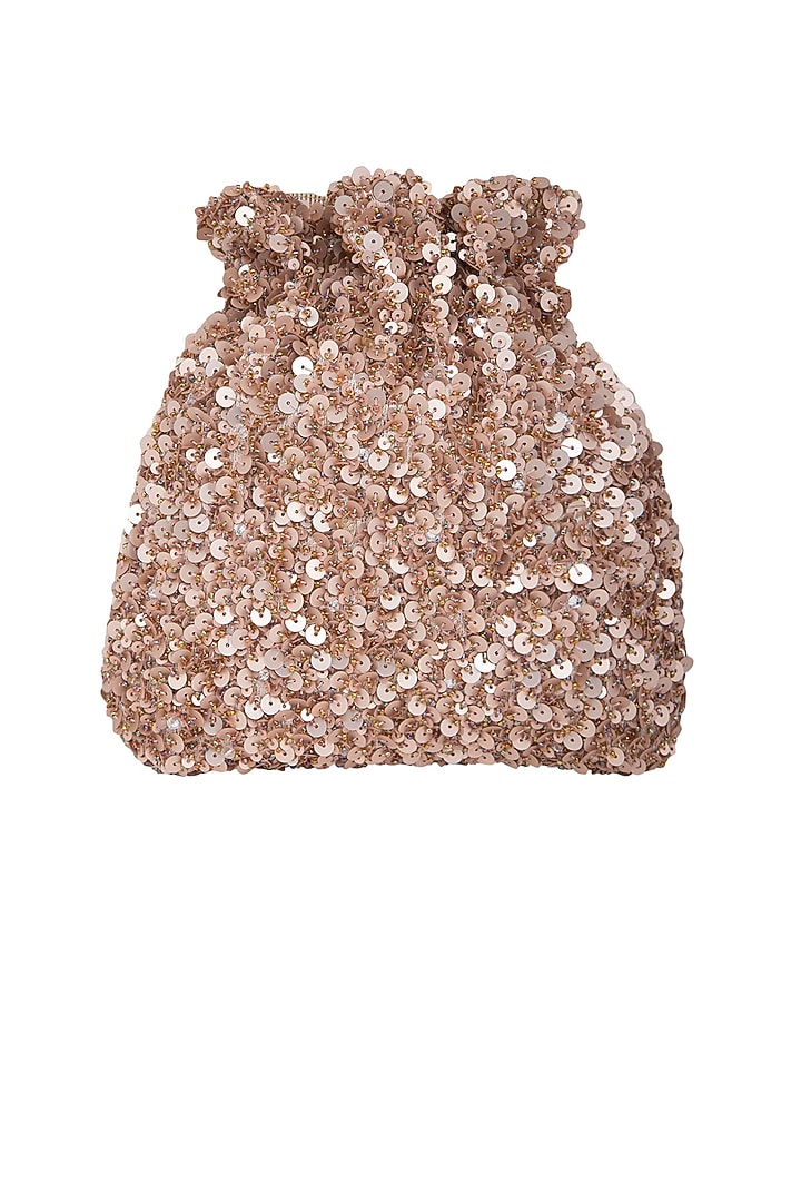Rose Gold Embroidered Potli Bag by Inayat at Pernia's Pop Up Shop