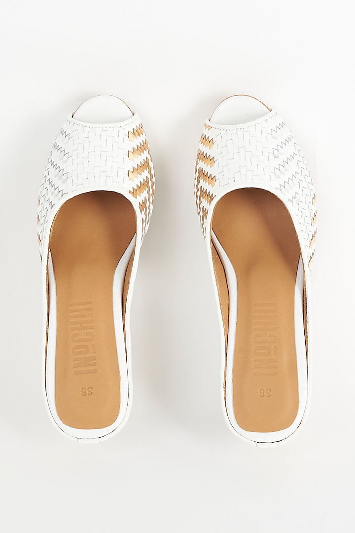 White Leather Handcrafted Heels by Inochhi