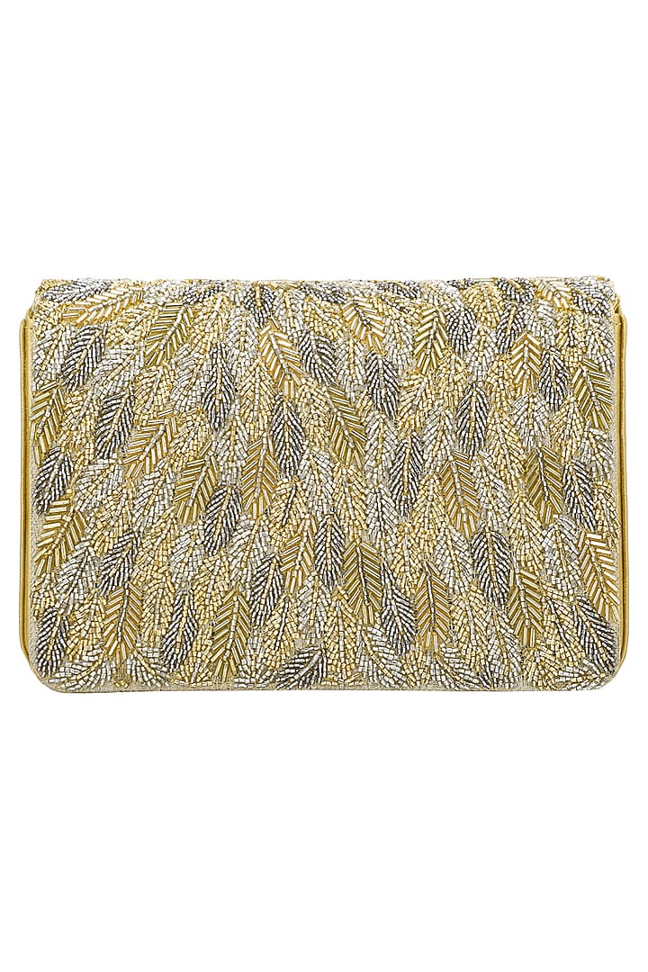 Gold and silver embellished flapover clutch available only at Pernia's Pop Up Shop.