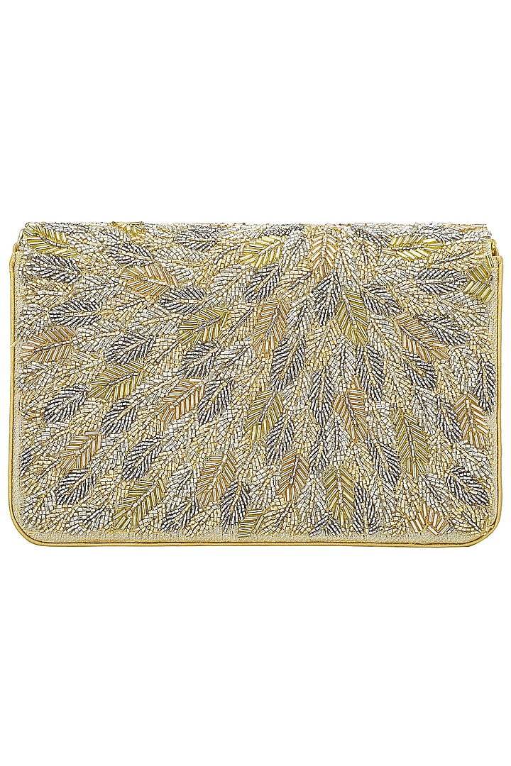 Gold and silver embellished flapover clutch available only at Pernia's Pop Up Shop.
