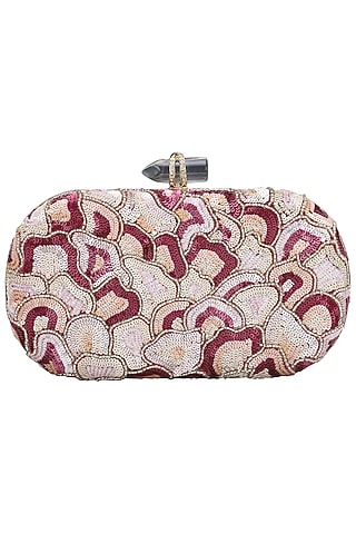 Multi-Coloured Sequins Box Clutch by Inayat