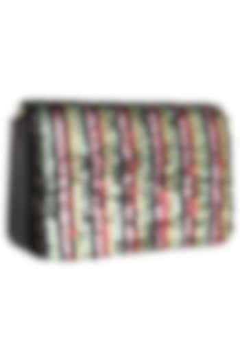Multi-Coloured Sequins Flapover Clutch by Inayat