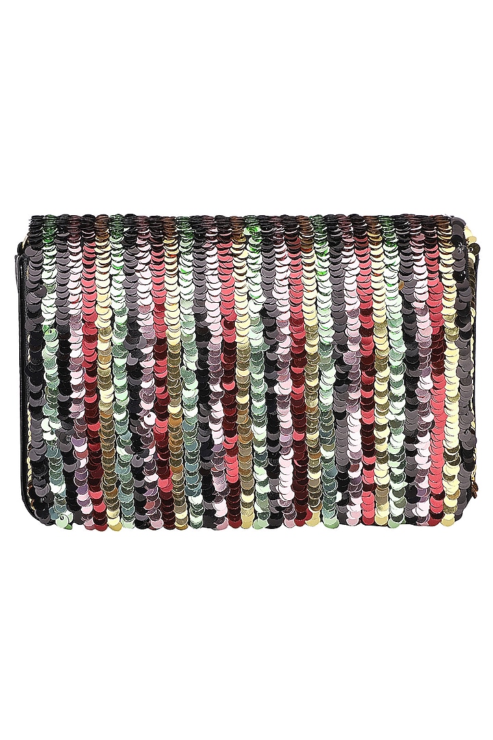 Multi-coloured sequins flapover clutch available only at Pernia's Pop Up Shop.