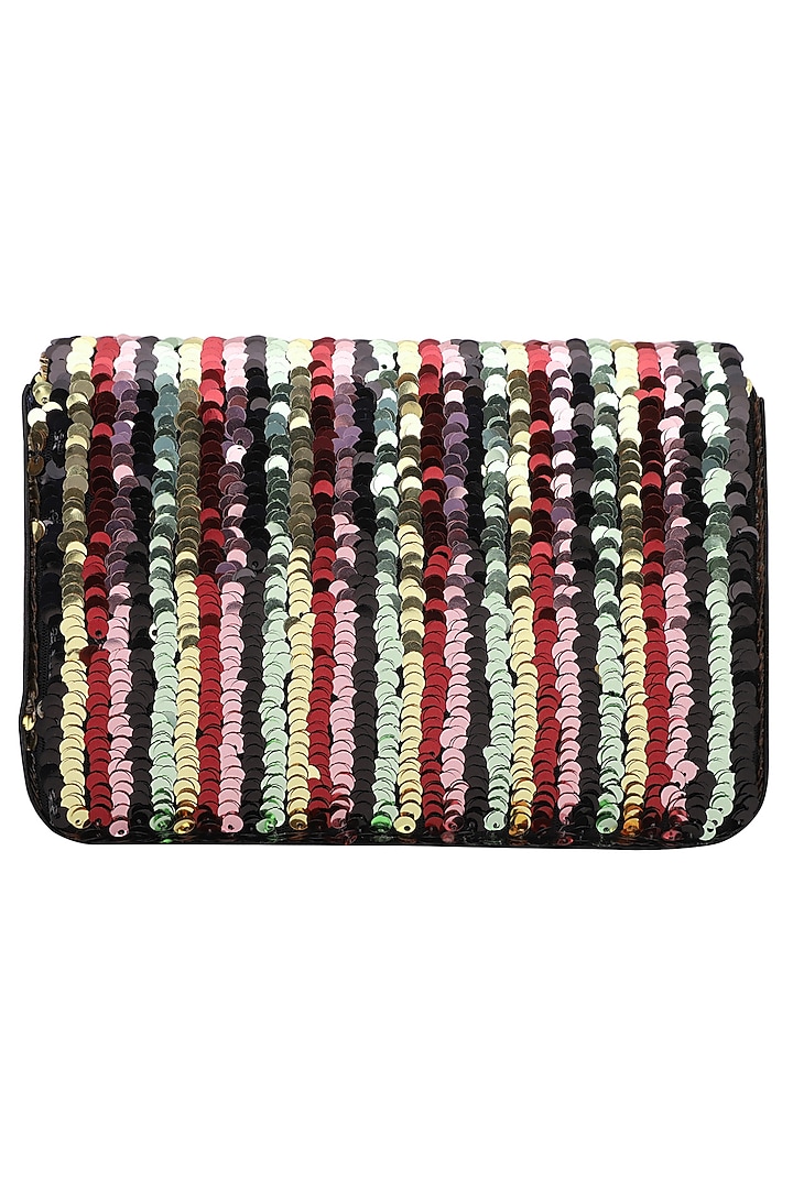 Multi-coloured sequins flapover clutch available only at Pernia's Pop Up Shop.