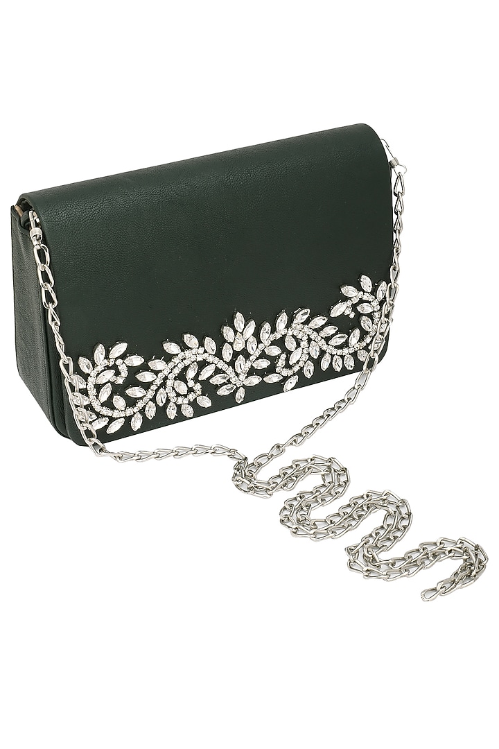 Black floral design magnetic flap over clutch available only at Pernia's Pop Up Shop.