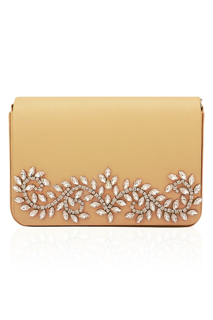 Peach floral design magnetic flap over clutch available only at Pernia's Pop Up Shop.