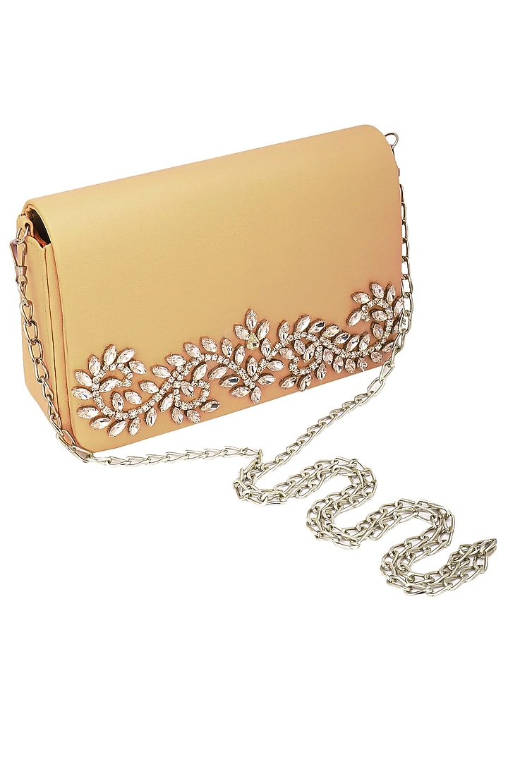 Peach floral design magnetic flap over clutch available only at Pernia's Pop Up Shop.