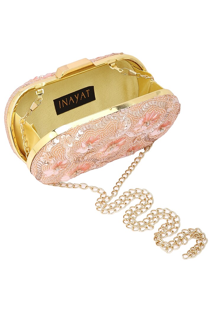 Blush tone on tone floral design box clutch available only at Pernia's Pop Up Shop.
