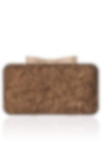 Copper Sequinned Box Clutch by Inayat