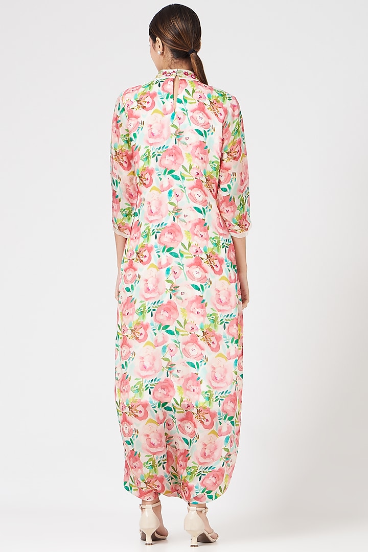 White Embroidered Harem Jumpsuit by Islie by Priya Jain at Pernia's Pop Up Shop