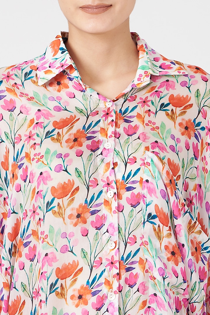 White Summer Silk Shirt by Islie by Priya Jain at Pernia's Pop Up Shop