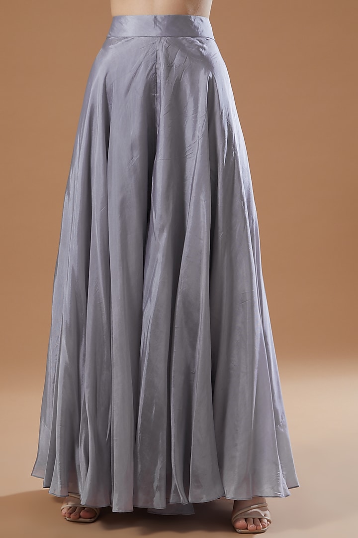 Grey Summer Silk Pant Set by Islie by Priya Jain at Pernia's Pop Up Shop