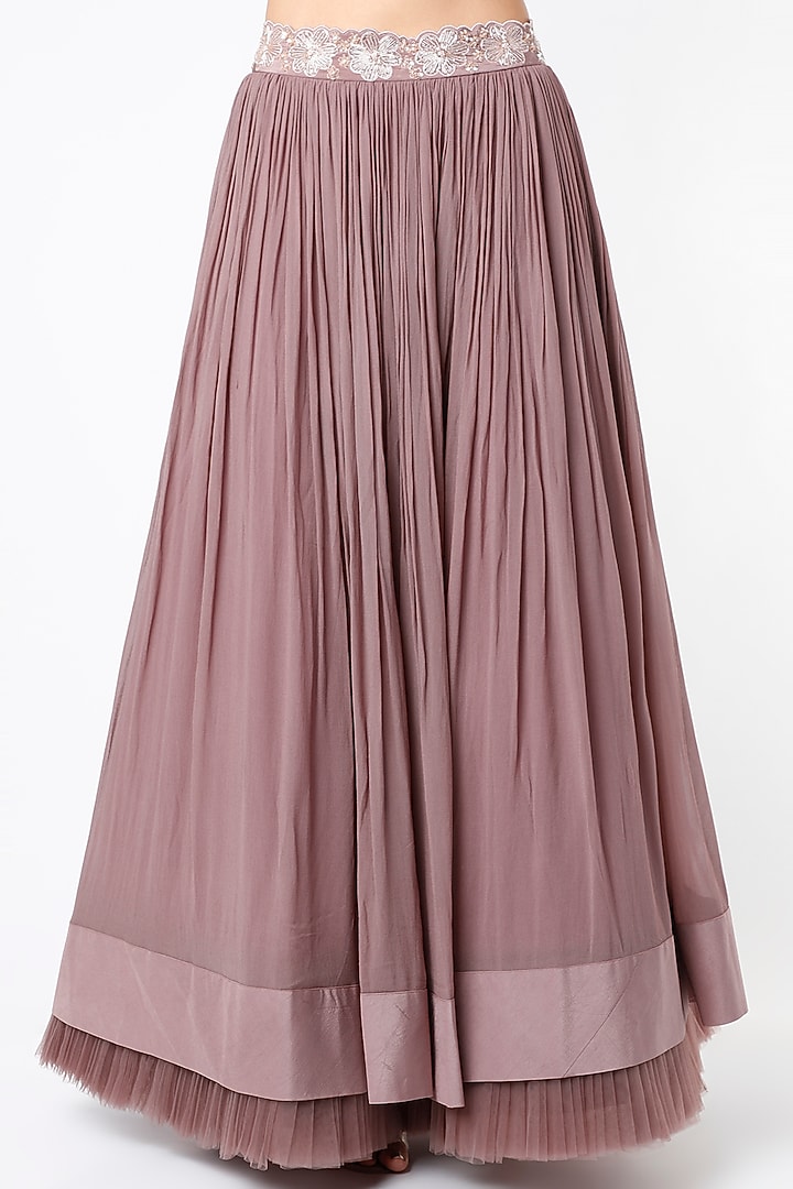 Mauve Georgette & Organza Wedding Lehenga Set by Islie by Priya Jain at Pernia's Pop Up Shop
