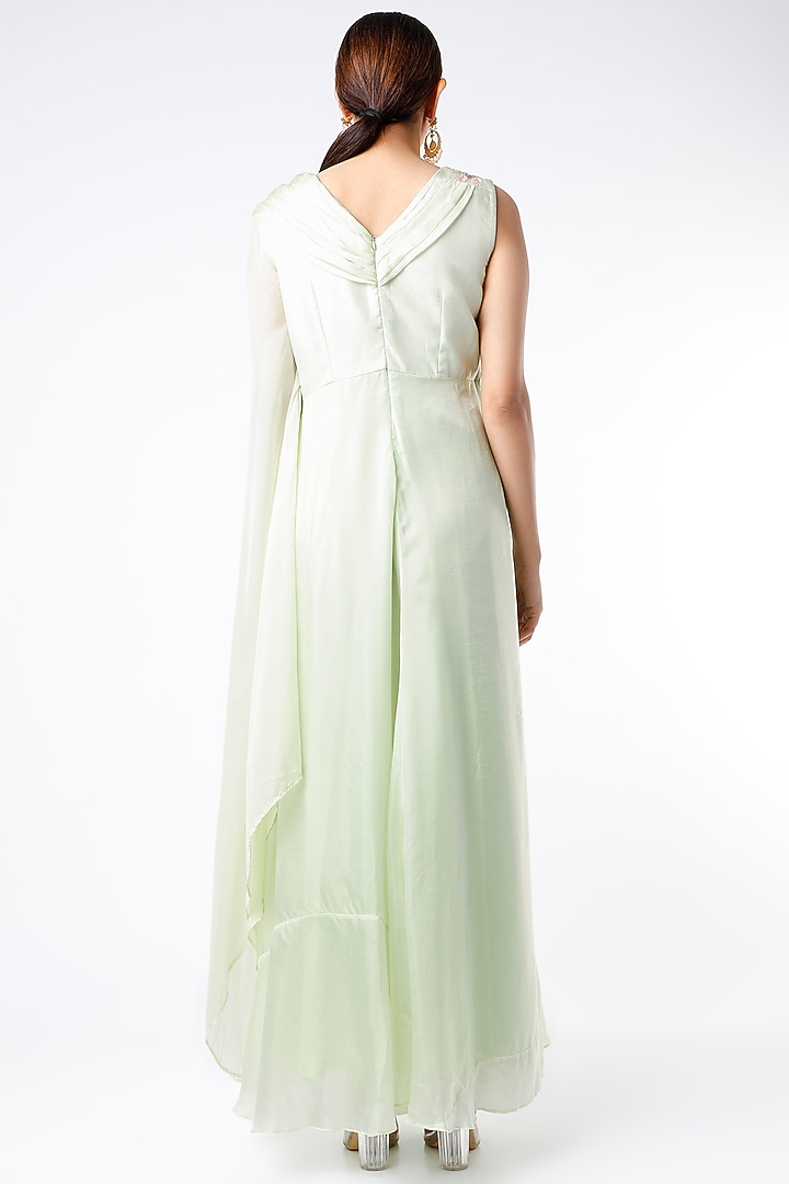 Mint Green Embroidered Gown by Islie by Priya Jain at Pernia's Pop Up Shop