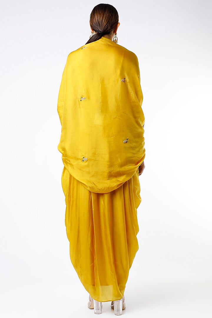 Yellow Summer Silk Dhoti Vacation Dress by Islie by Priya Jain at Pernia's Pop Up Shop