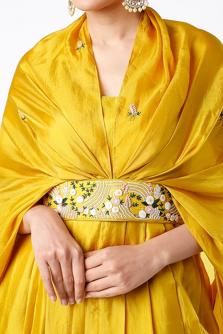 Yellow Summer Silk Dhoti Vacation Dress by Islie by Priya Jain at Pernia's Pop Up Shop