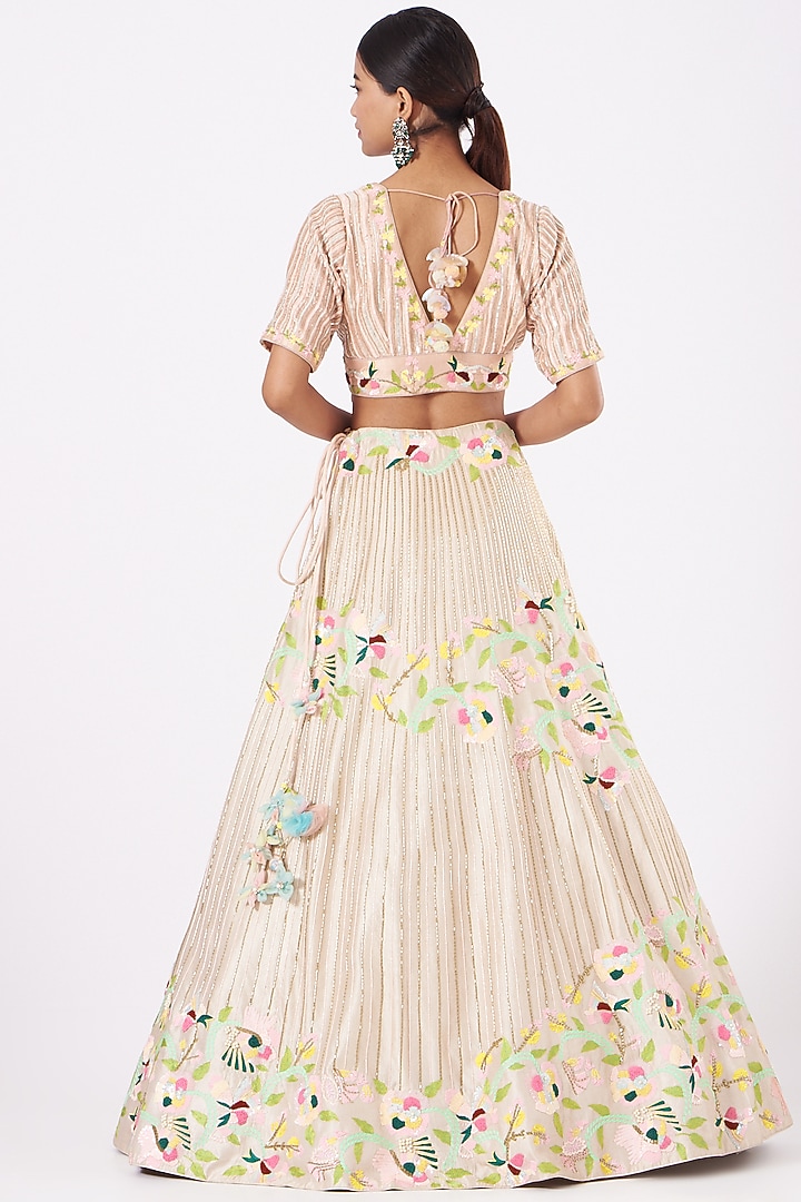 Beige Sequins Embellished Bridal Lehenga Set by Islie by Priya Jain at Pernia's Pop Up Shop