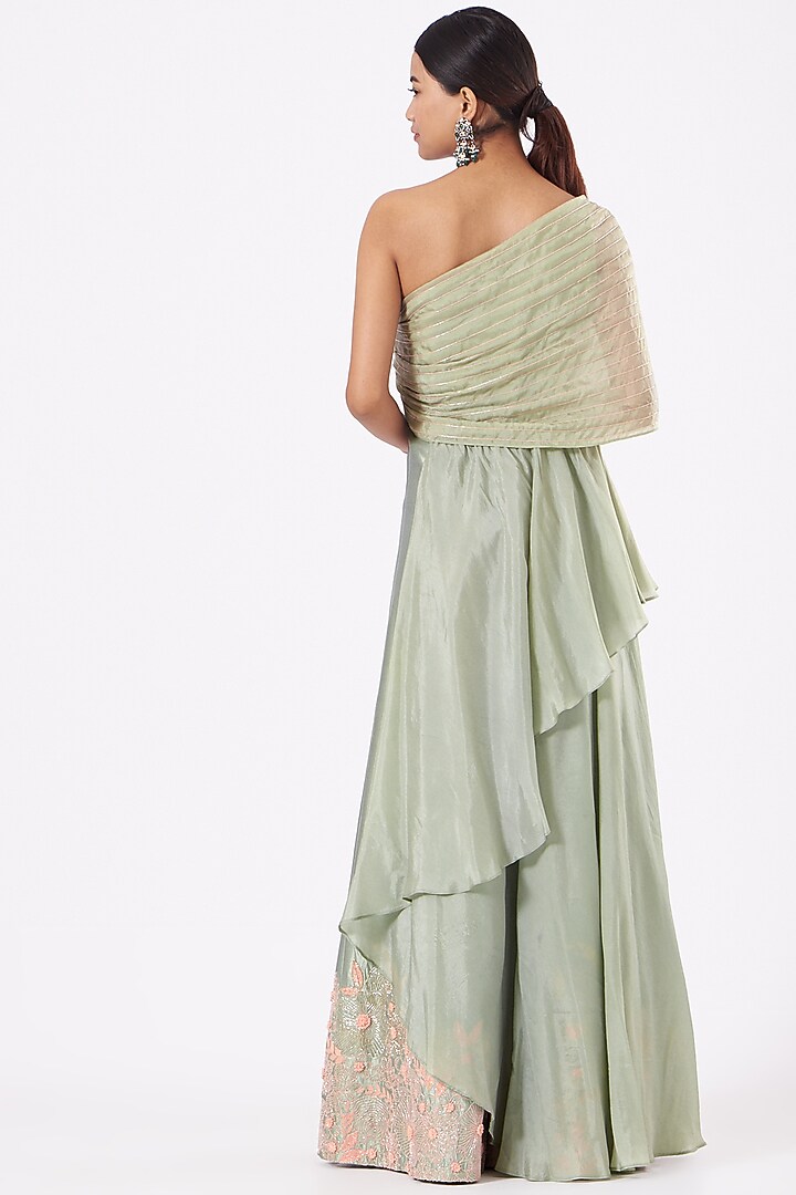 Mint Flared Palazzo Pant Set by Islie by Priya Jain at Pernia's Pop Up Shop
