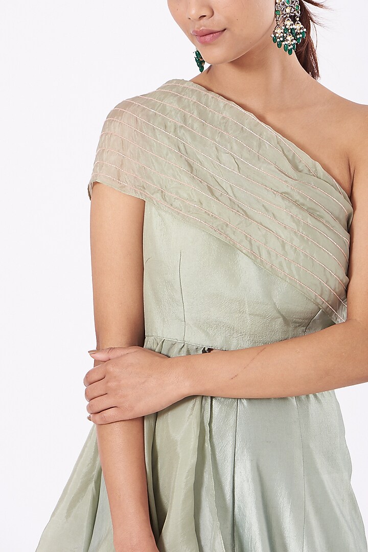 Mint Flared Palazzo Pant Set by Islie by Priya Jain at Pernia's Pop Up Shop