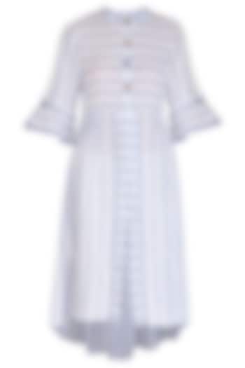 Indigo Long Line Linen Shirt Dress by Irabira