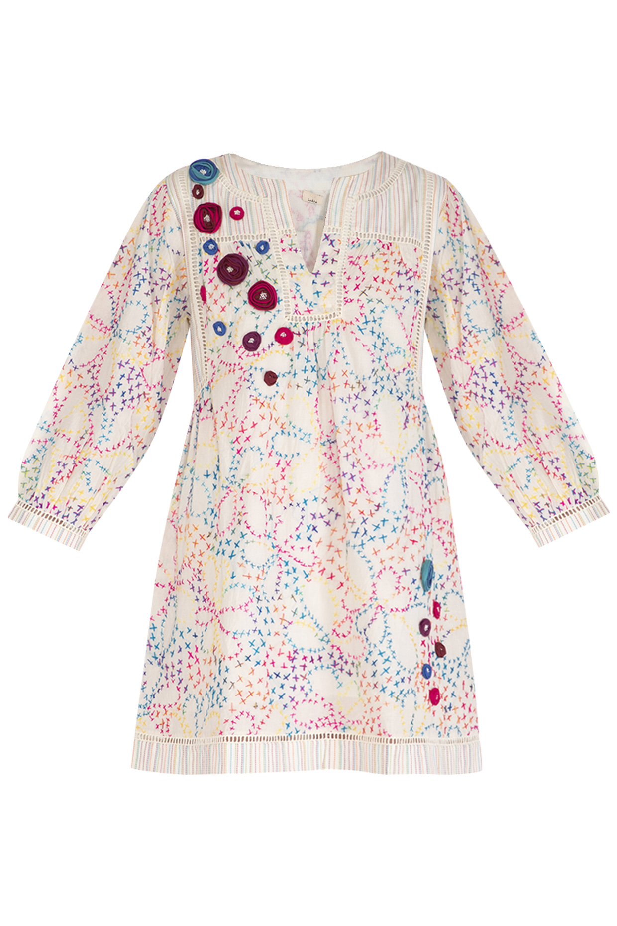 Multi Colored Embroidered Summer Dress by Irabira at Pernia's Pop Up Shop