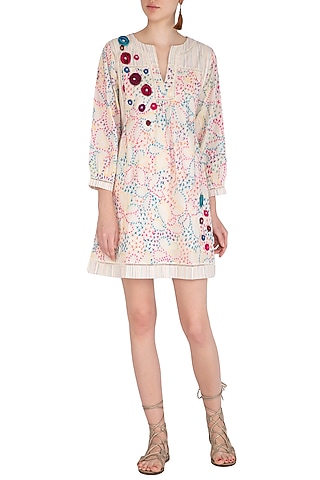 Multi Colored Embroidered Dress by Irabira